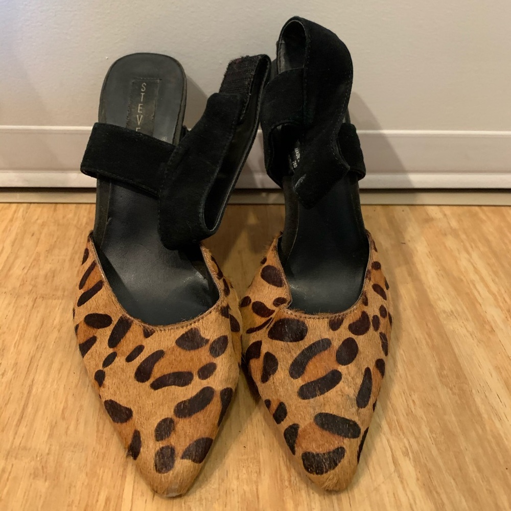 Steve Madden Leopard & Black Stilettos